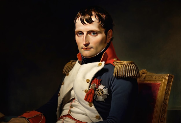 Foto napoleon bonaparte bild der historischen persönlichkeit des mannes rekonstruiertes foto französischer kaiser