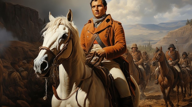 Napoleón Bonaparte a caballo en la lucha IA generativa