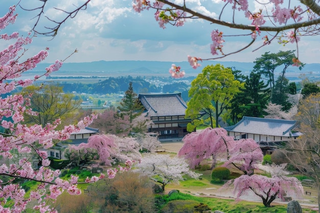 Nara, Japão, no Castelo de Koriyama, na primavera
