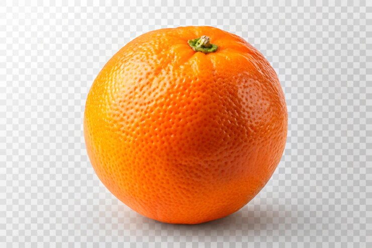 Foto un naranja con un fondo blanco y un fondo negro