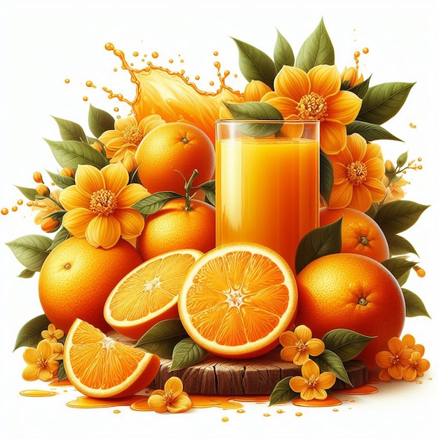 Naranja fresca para las redes sociales plantilla de diseño de post banner y jugo de naranja