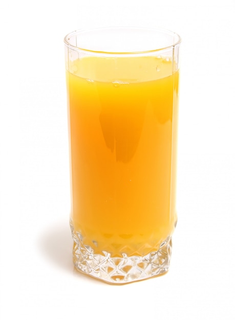 Foto naranja y jugo en vaso