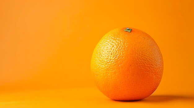 Una naranja sobre un fondo naranja brillante