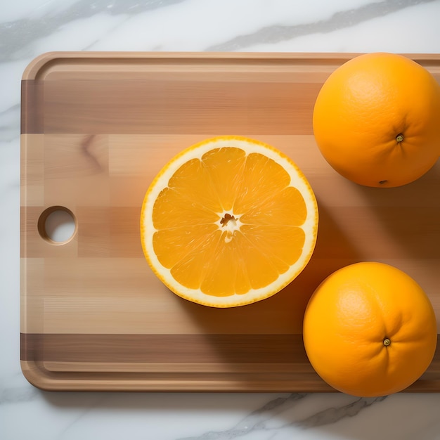 naranja sobre una mesa de madera