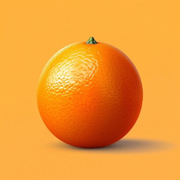 Foto una naranja con un tallo verde