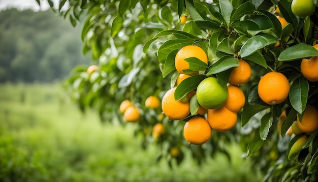 naranjas en un árbol con hojas verdes