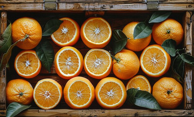 Naranjas en cajas de madera