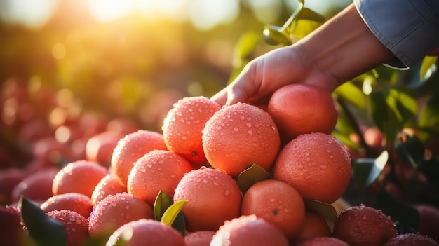 naranjas en las manos