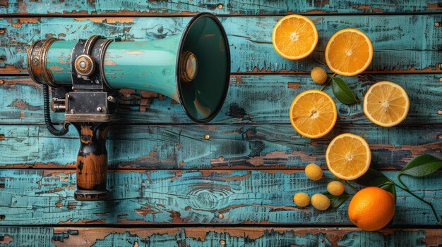 Las naranjas melódicas una vibrante armonía en la madera azul