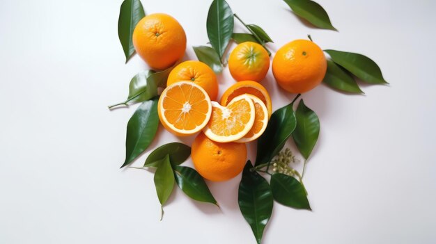 Naranjas en mesa blanca