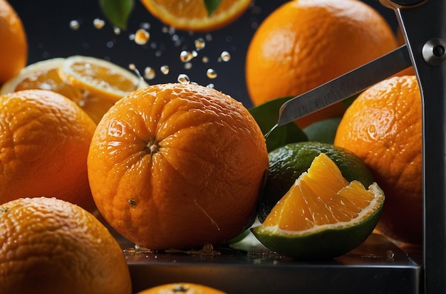 Naranjas en rodajas para hacer jugo