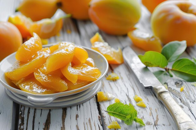 Foto naranjas en rodajas en la mesa