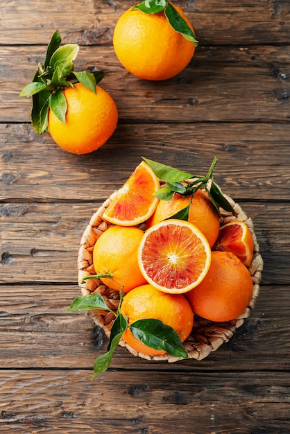 Naranjas rojas dulces de Sicilia