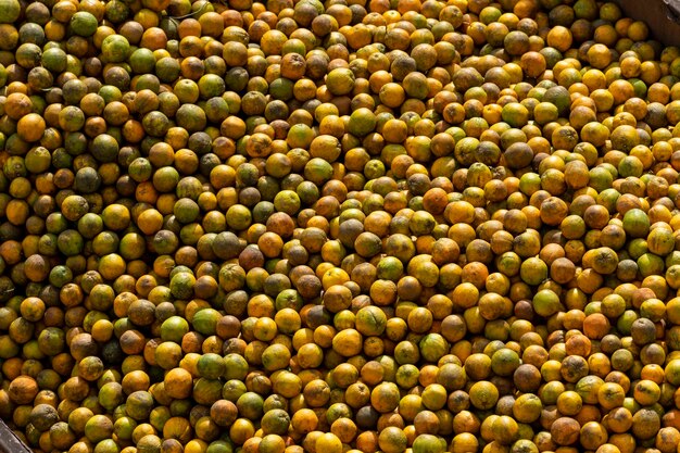 Naranjas tropicales frescas Vista elevada de un montón de naranjas saludables