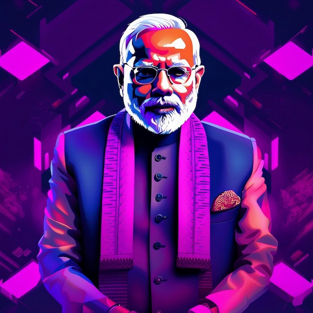 Foto narendra modi parece calmo e gentil