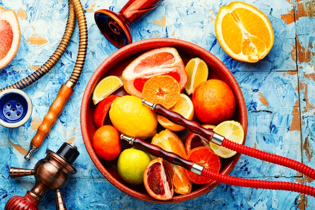 Narguilé ou shisha com sabor fresco de frutas