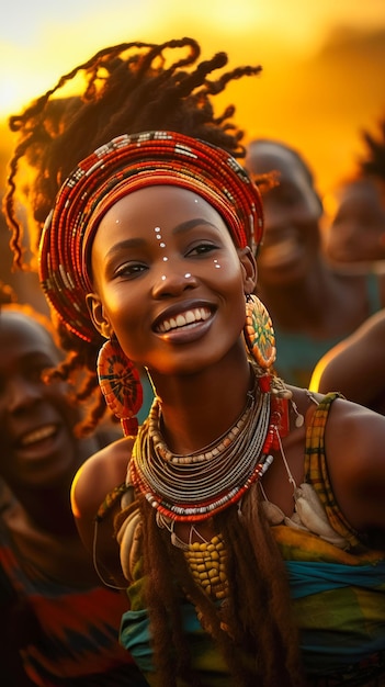 Esta narración visual retrata una vibrante fiesta tribal en África