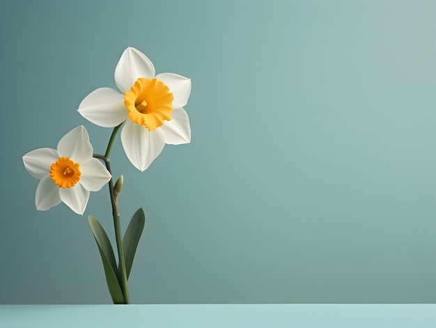 Narzissblume im Studio-Hintergrund Single Narcissblume Schöne Blumenbilder