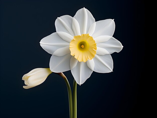 Narzissblume im Studio-Hintergrund Single Narcissblume Schöne Blumenbilder