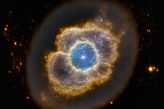 La NASA proporcionó partes de esta imagen Blue and Gold Supernova