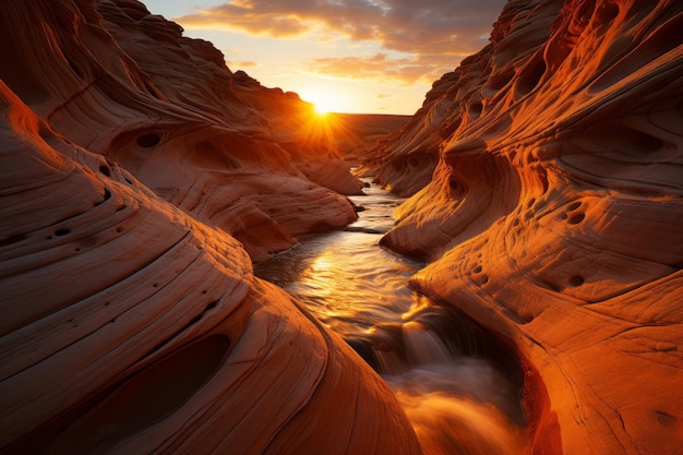 Foto nascer do sol sampanbok grand canyon ubon ratchathani tailândia foto de alta qualidade