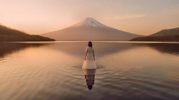 nascer do sol sobre o Monte Fuji