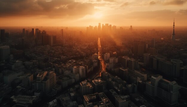 nascer do sol sobre o rio pôr do sol sobre a riora pôr do Sol na cidade generativa AI