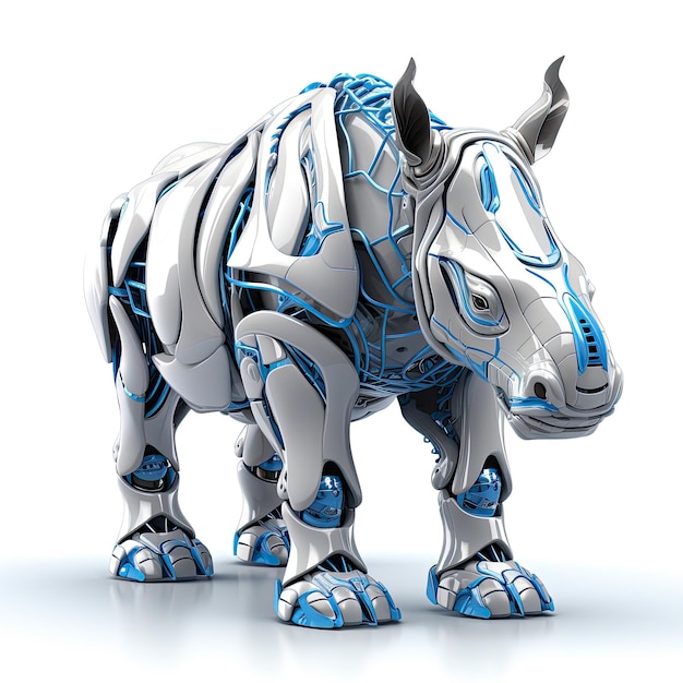 Nashorn Illustration Charakter 3D-Roboter