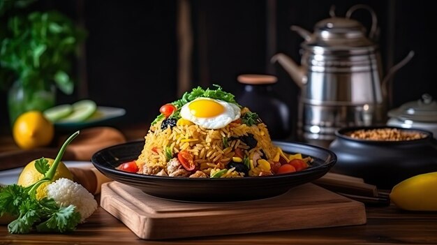 Nasi Goreng ist ein südostasiatisches Gericht mit gebratenem Reis