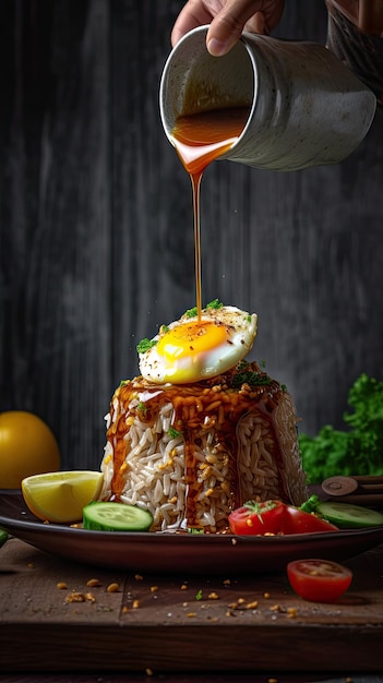 Nasi Goreng ist ein südostasiatisches Gericht mit gebratenem Reis