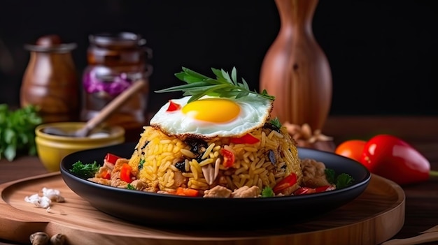 Nasi goreng un plato de arroz frito del sudeste asiático