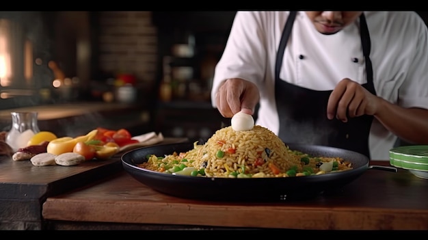 Nasi goreng un plato de arroz frito del sudeste asiático