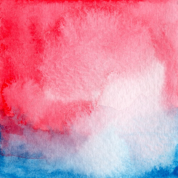 Nasser Hintergrund des roten und blauen Aquarells. Schließen Sie oben von der Originalvorlage der Papierbeschaffenheit.