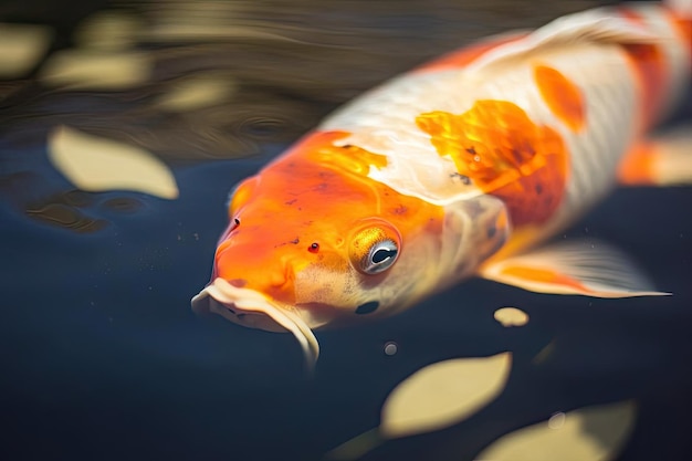 Natação Serena de Peixes Koi