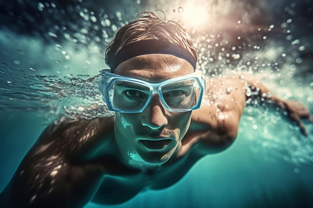 Natación atleta Carrera de entrenamiento profesional Generar Ai