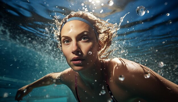 Foto natación olímpica editorial fotografía dinámica