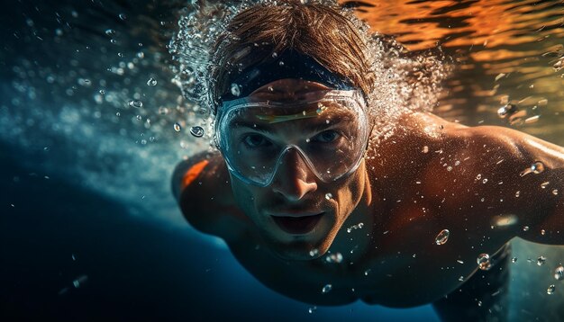 Foto natación olímpica editorial fotografía dinámica