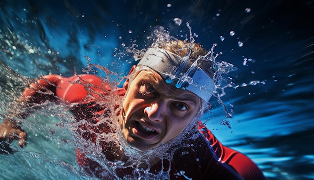 Foto natación olímpica editorial fotografía dinámica