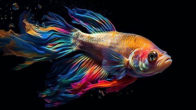 Natación de peces de colores bajo el agua