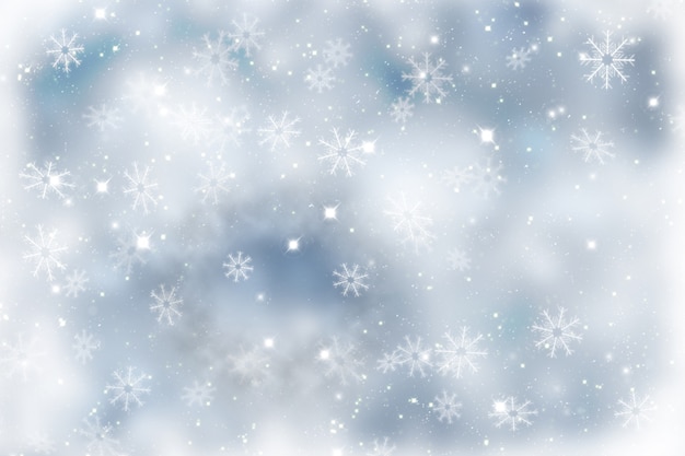Foto natal brilhante com flocos de neve