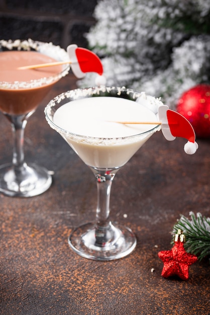 Natal chocolate floco de neve martini cocktail