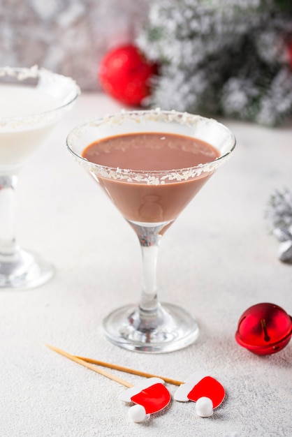 Natal chocolate floco de neve martini cocktail