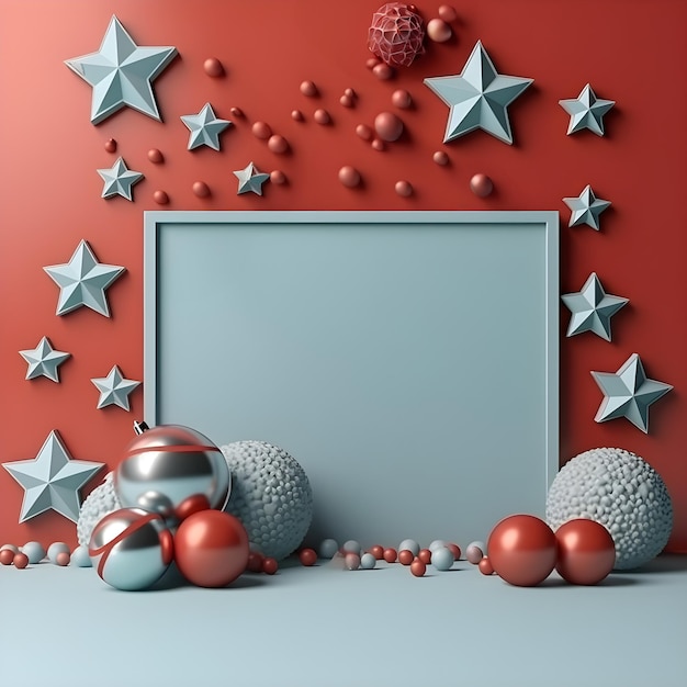 Natal e ano novo fundo 3d renderização ilustração 3d