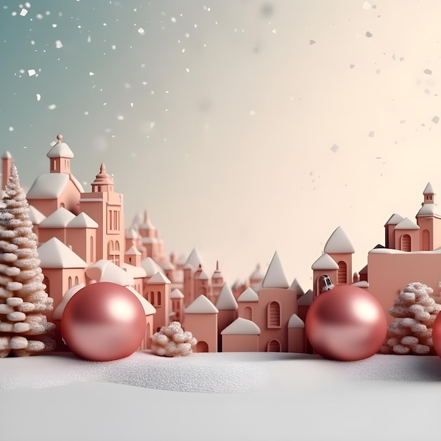 Natal e ano novo fundo 3d renderização ilustração 3d