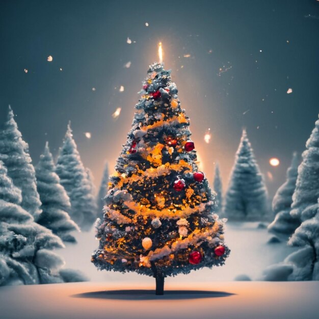 Natal festivo 3d objeto Feliz Ano Novo e Feliz Árvore de Natal