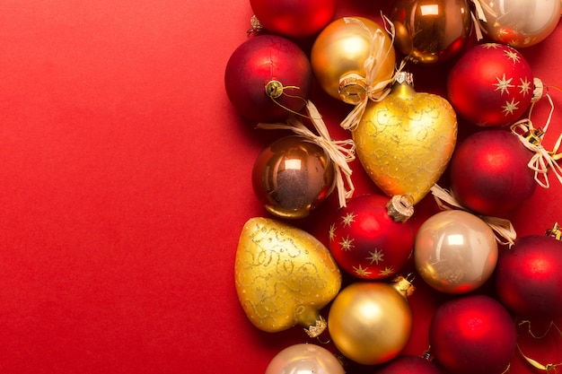 Foto natal ou ano novo composição com decorações do feriado