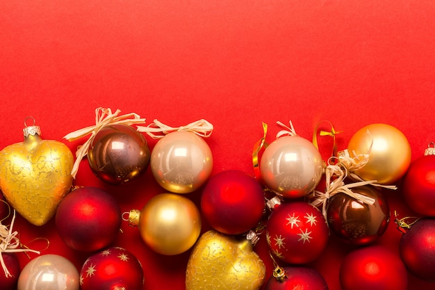 Natal ou ano novo composição com decorações do feriado