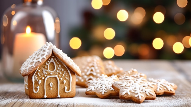 Natal pão de gengibre casa receita de férias e casa de cozimento doce sobremesa para o inverno aconchegante chá de campo inglês na casa de campo comida caseira e cozinha