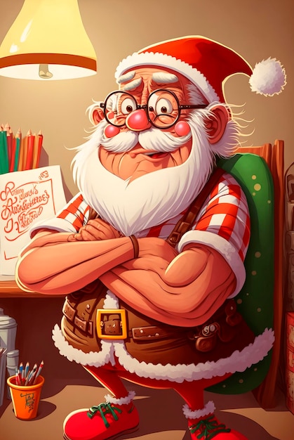 Natal Personagem Cartoon Estilo Feliz Natal Greetimg Cartão