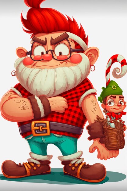 Natal Personagem Cartoon Estilo Feliz Natal Greetimg Cartão